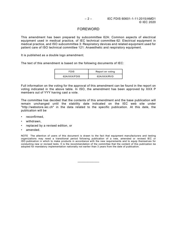 IEC 60601-1-11:2015/FDAmd 1