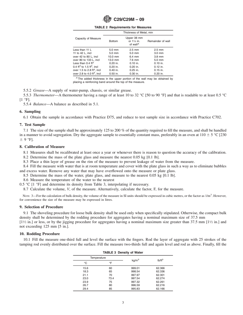 REDLINE ASTM C29/C29M-09 - Standard Test Method for Bulk Density ("Unit Weight") and Voids in Aggregate