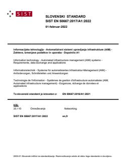 EN 50667:2017/A1:2022 - Page 1 preview