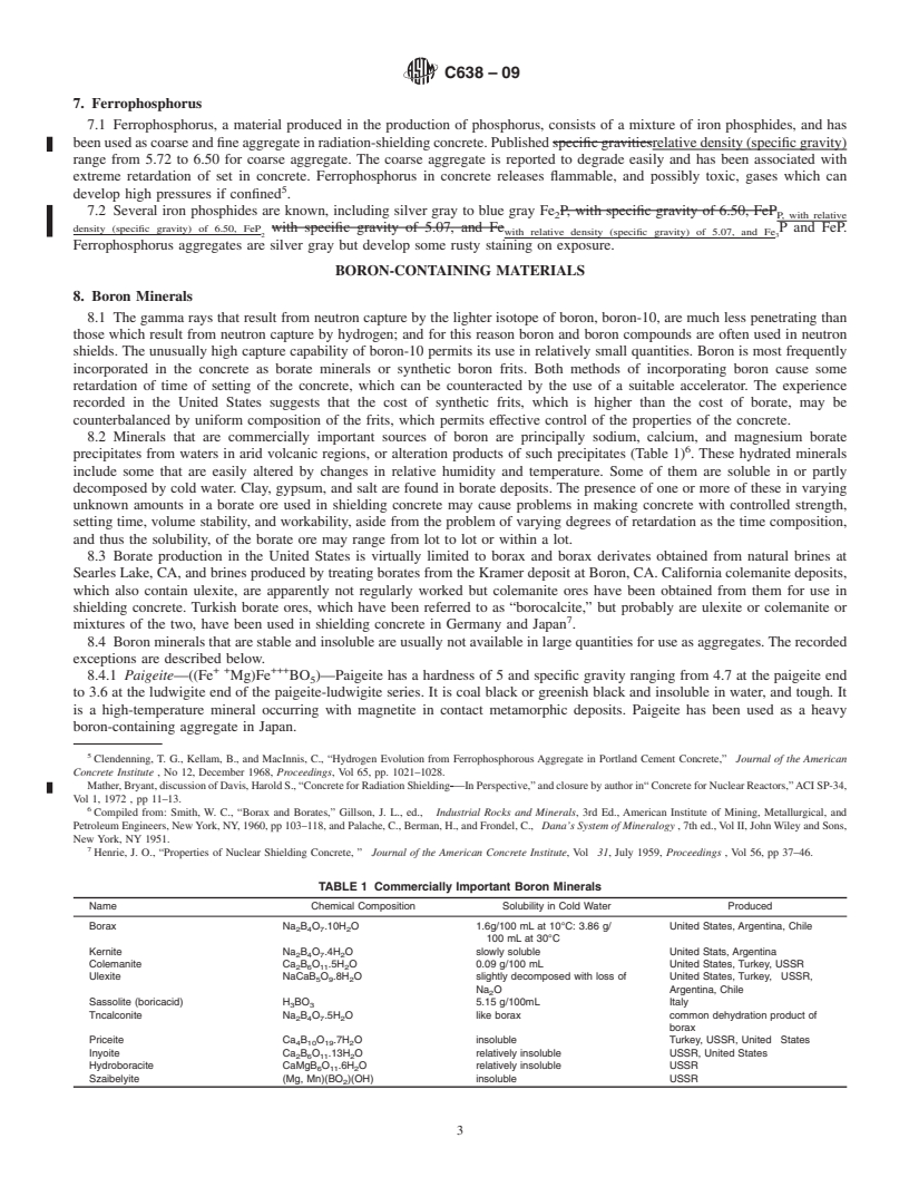 REDLINE ASTM C638-09 - Standard Descriptive Nonmenclature of Constituents of Aggregates for Radiation-Shielding Concrete