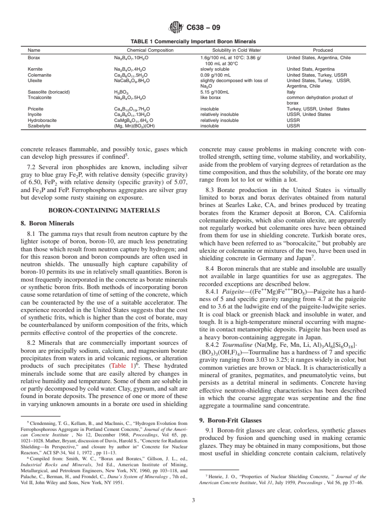 ASTM C638-09 - Standard Descriptive Nonmenclature of Constituents of Aggregates for Radiation-Shielding Concrete