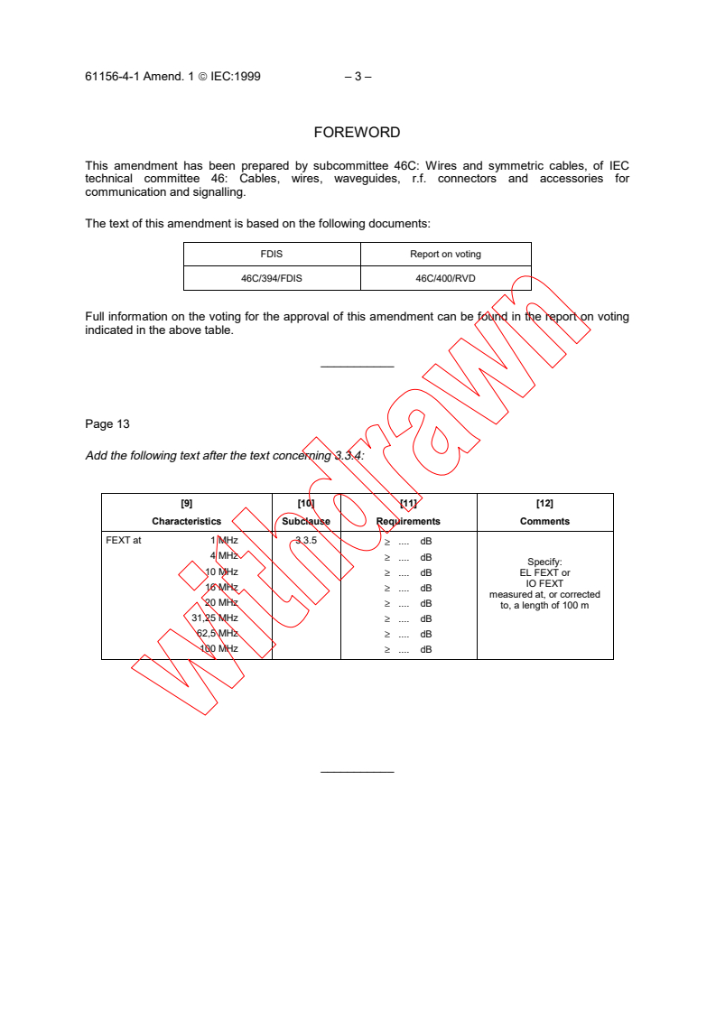 IEC 61156-4-1:1995/AMD1:1999 - Amendment 1 - Part 4:Riser cables.
Section 1:Blank detail specification
Released:12/22/1999
Isbn:2831850908