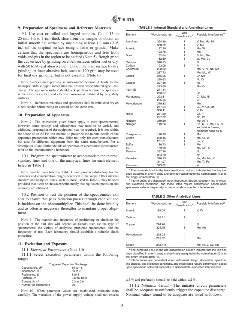 ASTM E415-99a - Standard Test Method for Optical Emission Vacuum Spectrometric Analysis of Carbon and Low-Alloy Steel