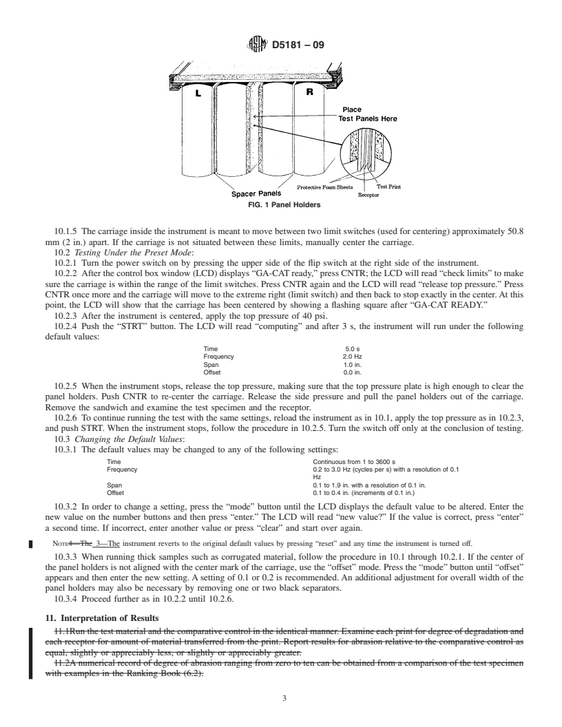 REDLINE ASTM D5181-09 - Standard Test Method for Abrasion Resistance of Printed Matter by the GA-CAT Comprehensive Abrasion Tester