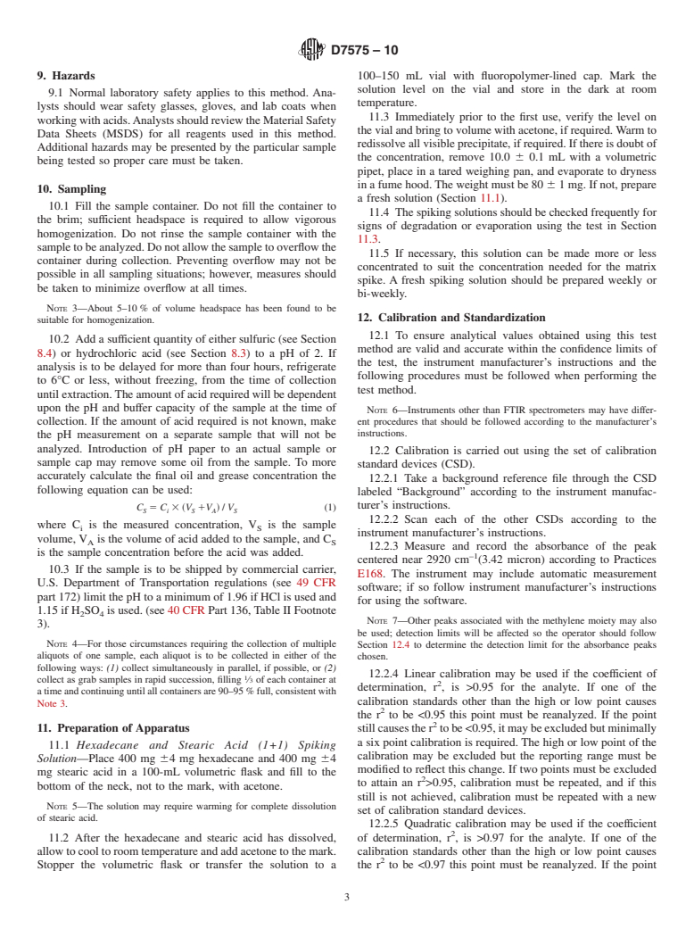 ASTM D7575-10 - Standard Test Method for Solvent-Free Membrane Recoverable Oil and Grease by Infrared Determination