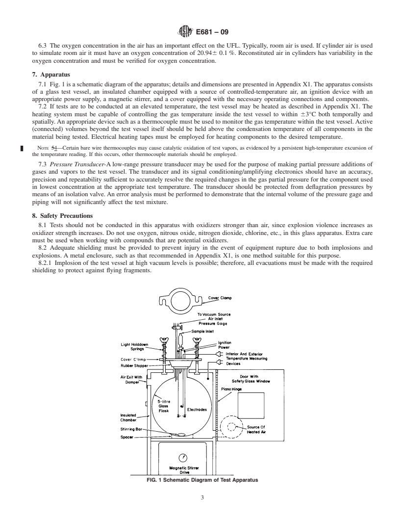 REDLINE ASTM E681-09 - Standard Test Method for Concentration Limits of Flammability of Chemicals (Vapors and Gases)