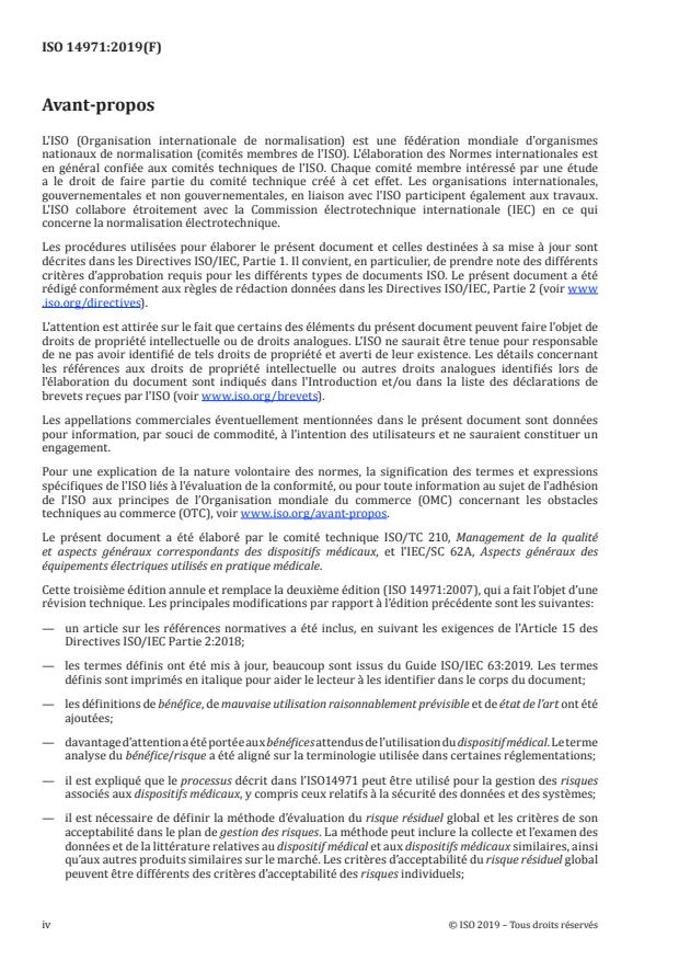 ISO 14971:2019 ISO 14971:2019 - Dispositifs médicaux -- Application de la gestion des risques aux dispositifs médicaux - Page 4 preview