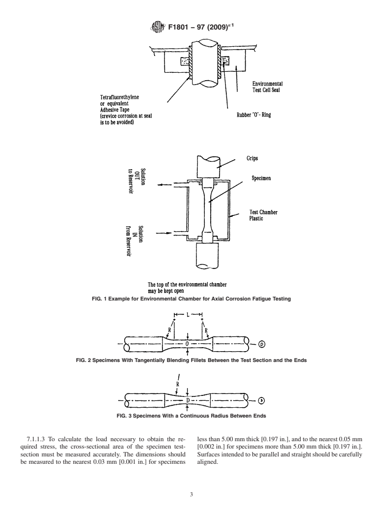 ASTM F1801-97(2009)e1 - Standard Practice for Corrosion Fatigue Testing of Metallic Implant Materials