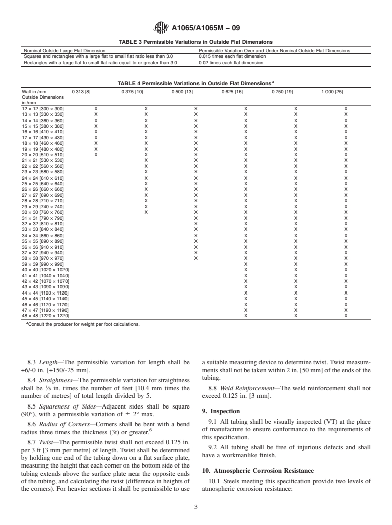 ASTM A1065/A1065M-09 - Standard Specification for Cold-Formed Electric-Fusion (Arc) Welded High-Strength Low<span class='unicode'>&#x2013;</span>Alloy Structural Tubing in Shapes, with 50 ksi [345 MPa] Minimum Yield Point