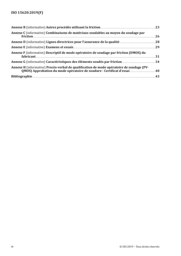 ISO 15620:2019 ISO 15620:2019 - Soudage -- Soudage par friction des matériaux métalliques - Page 4 preview