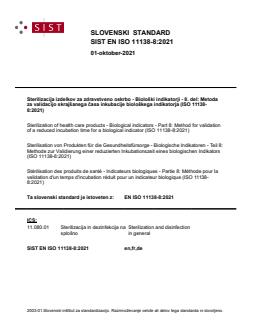 SIST EN ISO 11138-8:2021 - Page 1 preview
