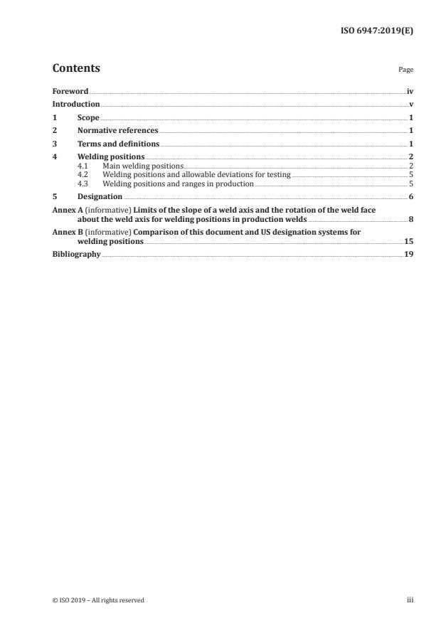 ISO 6947:2019 - Welding and allied processes -- Welding positions