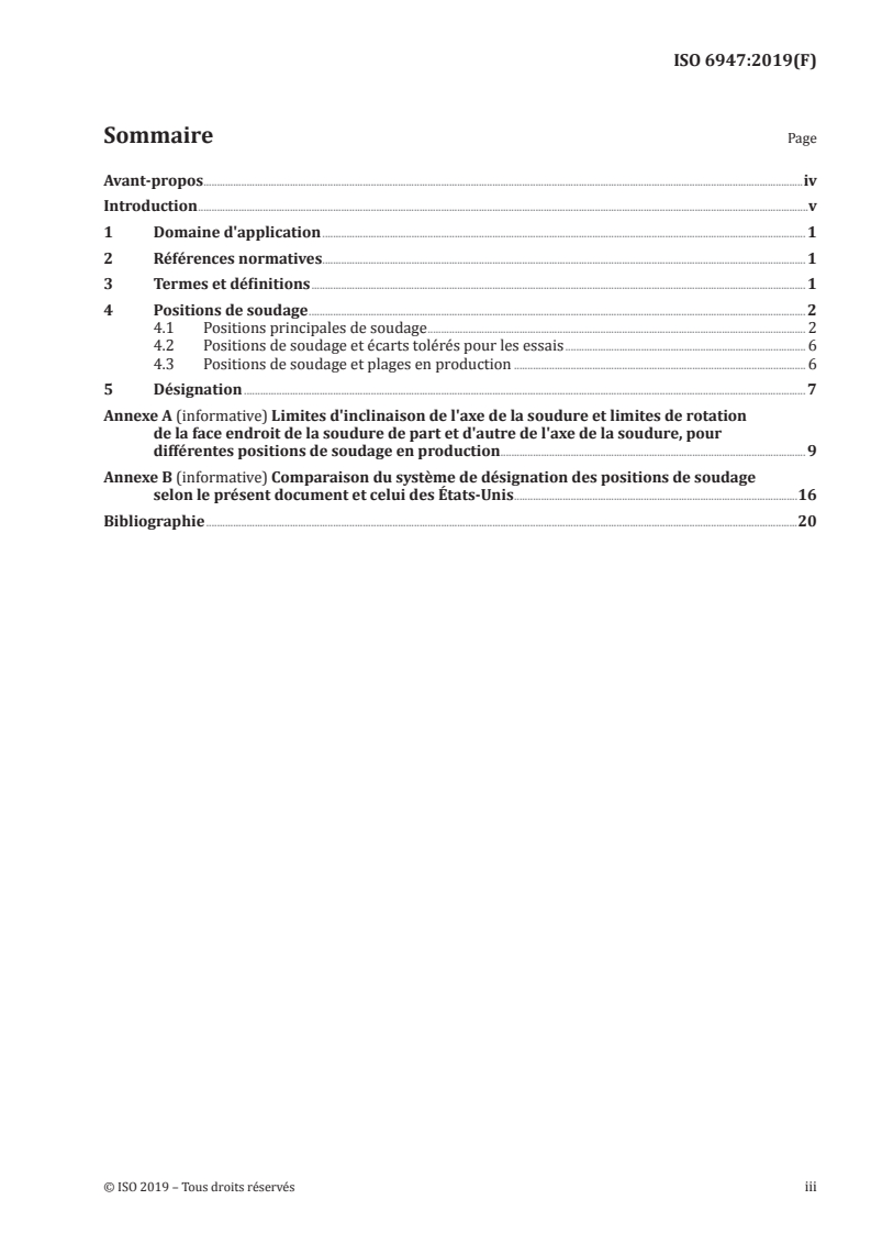 ISO 6947:2019 - Soudage et techniques connexes — Positions de soudage
Released:10/12/2019