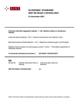 EN 50342-1:2016/A2:2021 - Page 1 preview