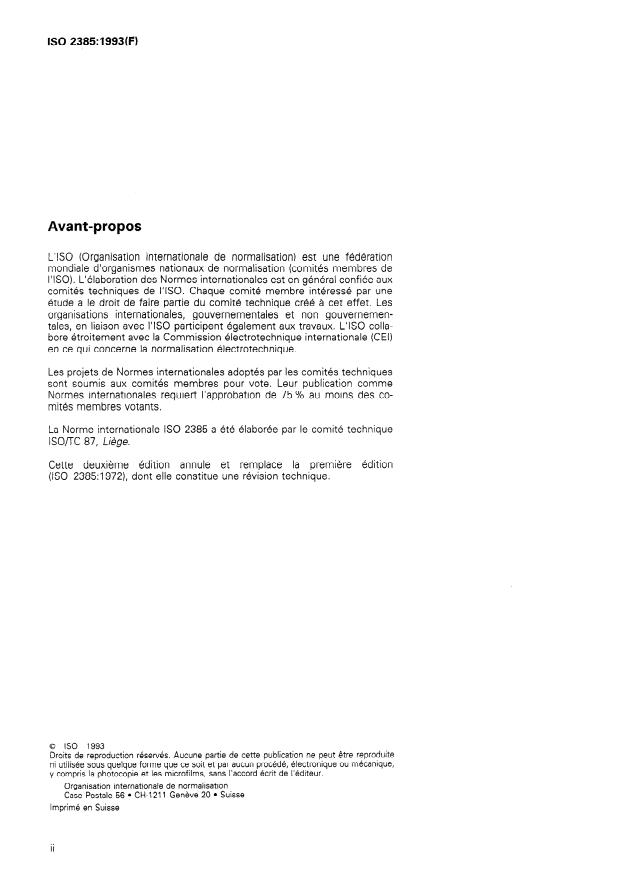 ISO 2385:1993 ISO 2385:1993 - Liege préparé en planches, liege mâle, liege gisant, morceaux, rebuts et déchets -- Échantillonnage pour la détermination de l'humidité - Page 2 preview