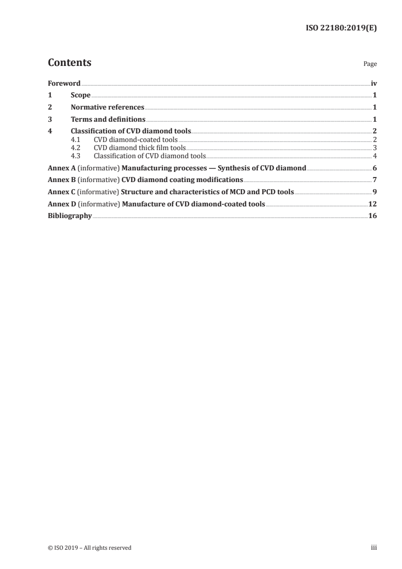 ISO 22180:2019 - CVD diamond tools — Categorization
Released:1/10/2019
