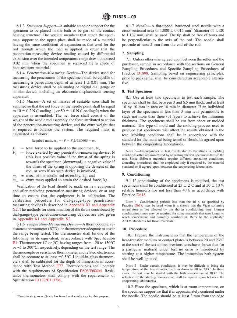 ASTM D1525-09 - Standard Test Method for Vicat Softening Temperature of Plastics