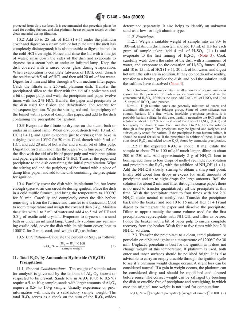 ASTM C146-94a(2009) - Standard Test Methods for Chemical Analysis of Glass Sand