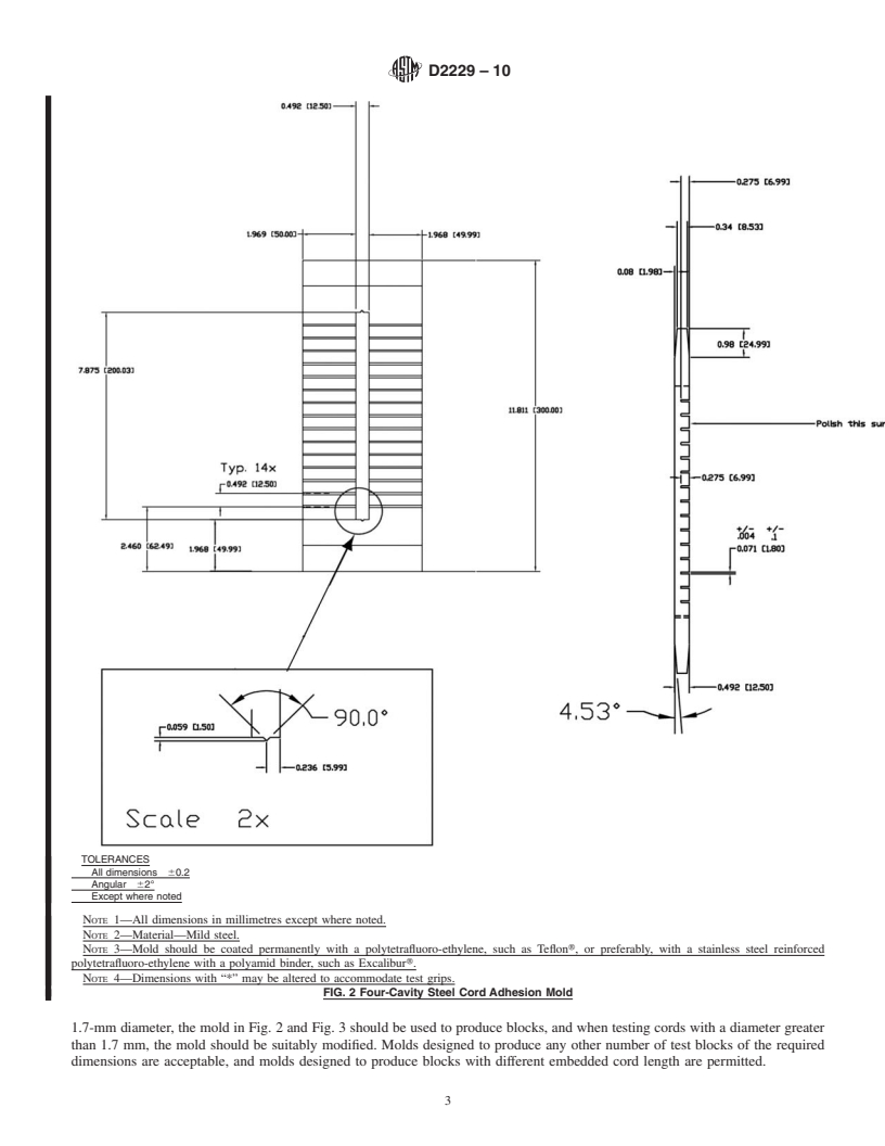 REDLINE ASTM D2229-10 - Standard Test Method for Adhesion Between Steel Tire Cords and Rubber