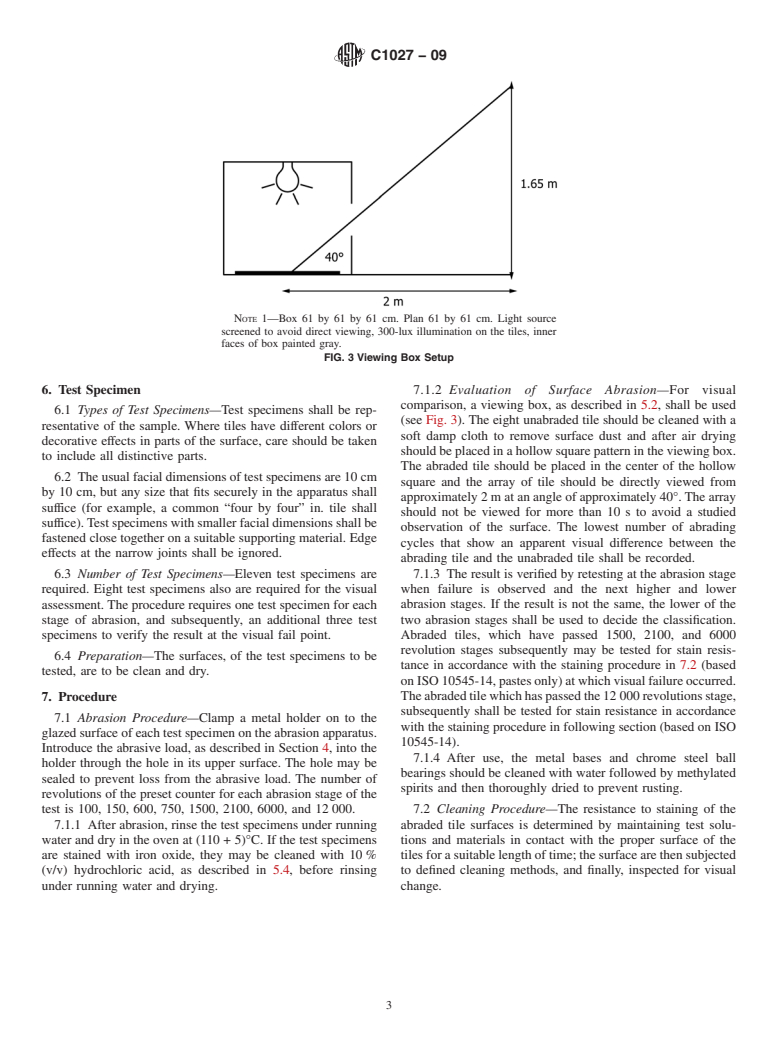 ASTM C1027-09 - Standard Test Method for Determining Visible Abrasion Resistance of Glazed Ceramic Tile