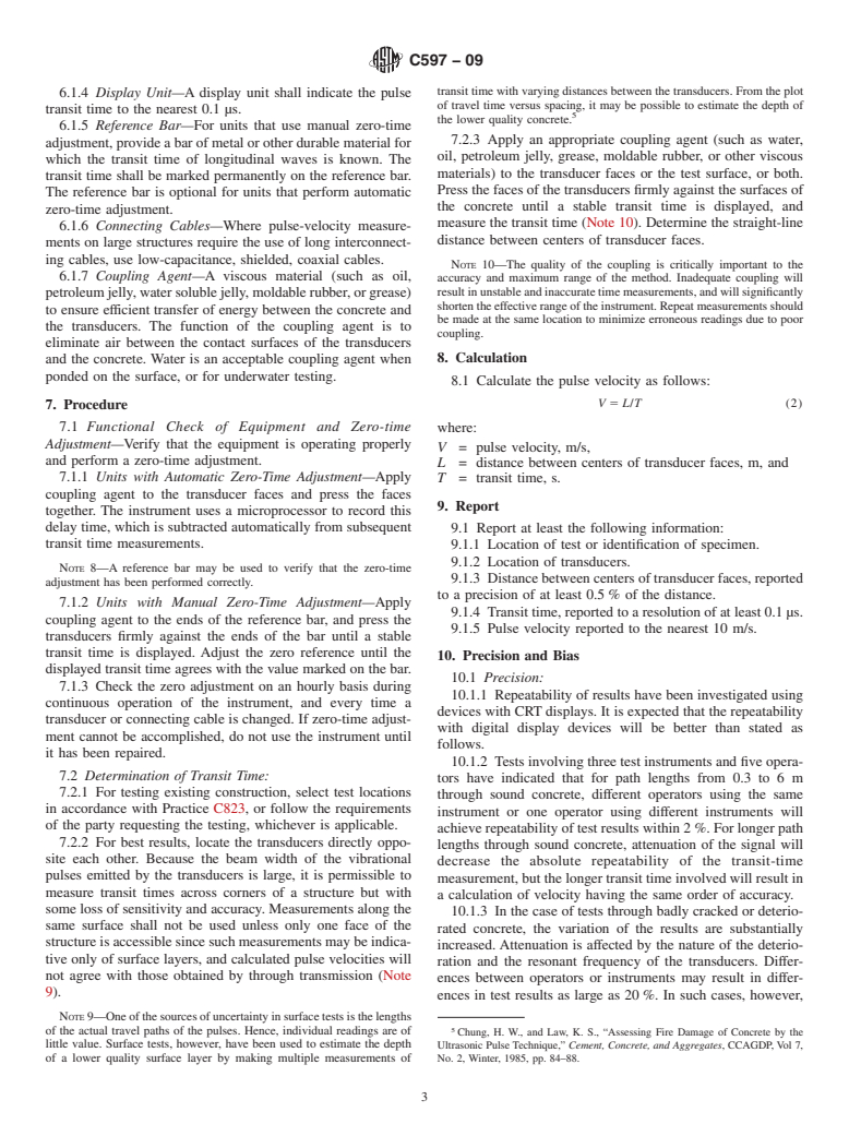 ASTM C597-09 - Standard Test Method for Pulse Velocity Through Concrete