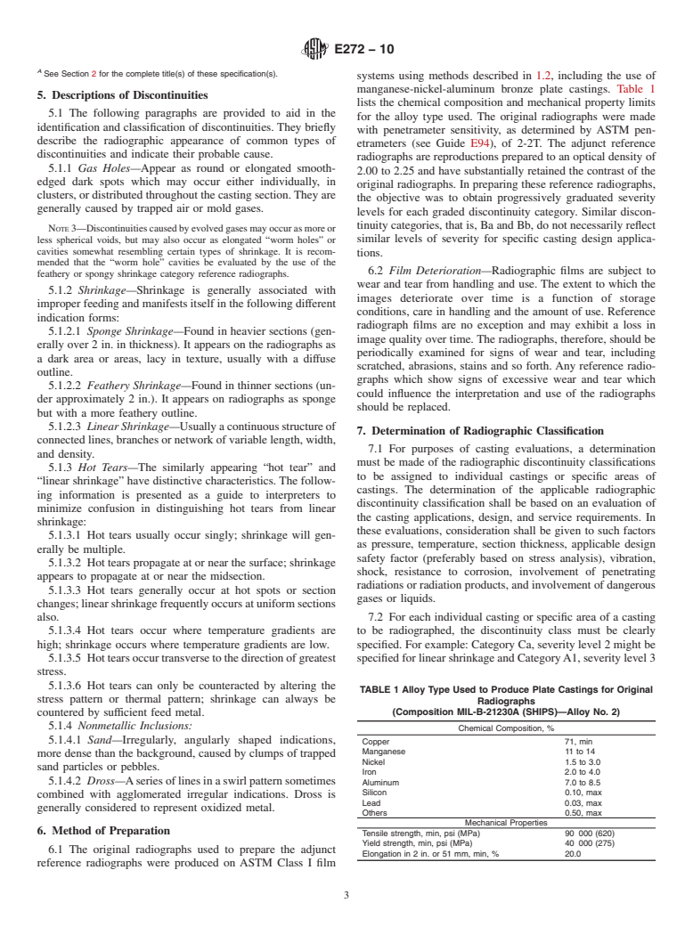 ASTM E272-10 - Standard Reference Radiographs for High-Strength Copper-Base and Nickel-Copper Alloy Castings