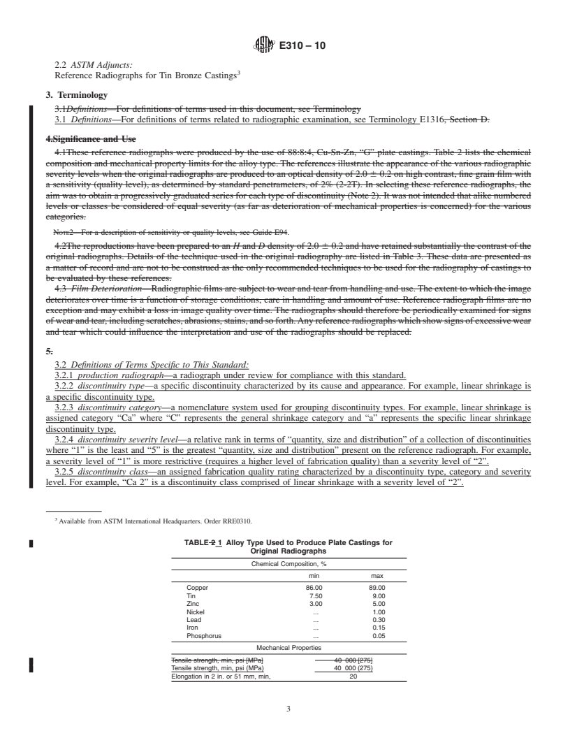 REDLINE ASTM E310-10 - Standard Reference Radiographs for Tin Bronze Castings