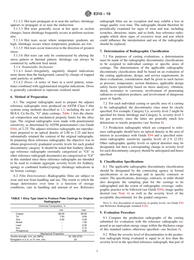 ASTM E310-10 - Standard Reference Radiographs for Tin Bronze Castings