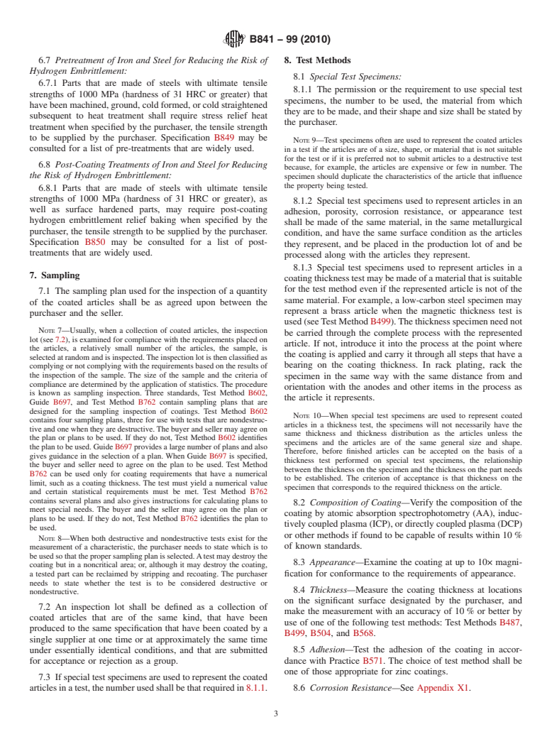 ASTM B841-99(2010) - Standard Specification for Electrodeposited Coatings for Zinc Nickel Alloy Deposits