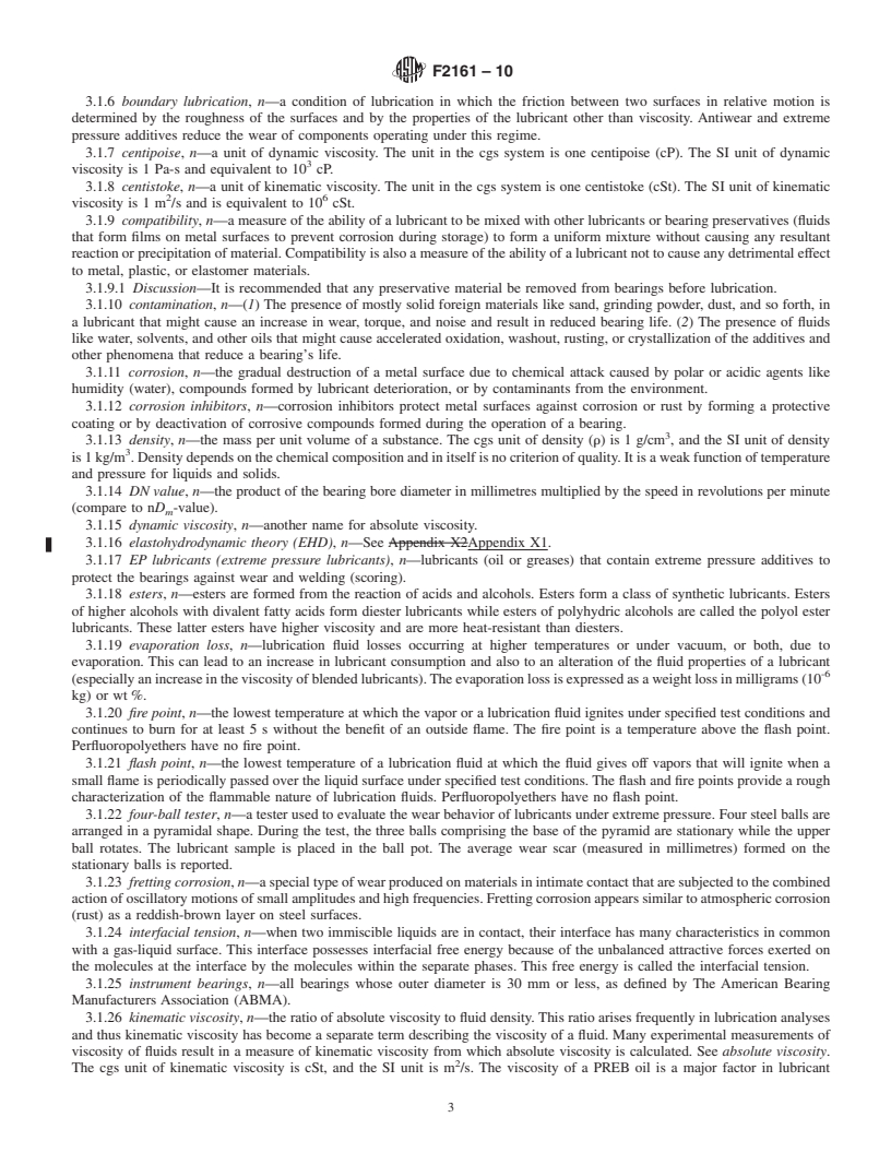 REDLINE ASTM F2161-10 - Standard Guide for Instrument and Precision Bearing Lubricants-Part 1 Oils (Withdrawn 2020)