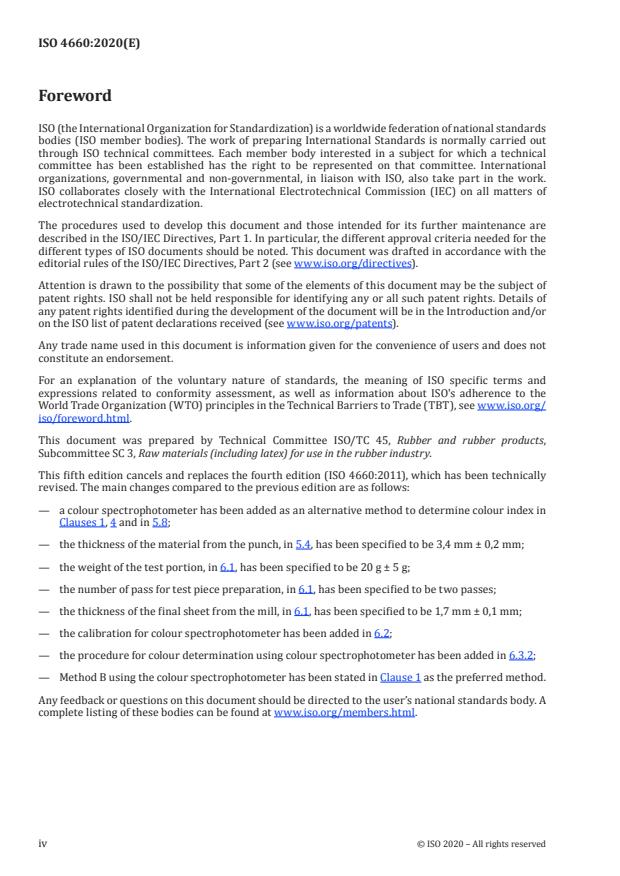 ISO 4660:2020 ISO 4660:2020 - Rubber, raw natural -- Colour index test - Page 4 preview