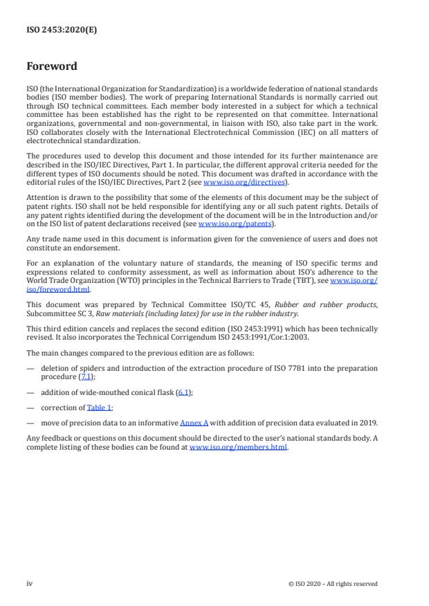 ISO 2453:2020 ISO 2453:2020 - Rubber, raw styrene-butadiene, emulsion-polymerized -- Determination of bound styrene content -- Refractive index method - Page 4 preview