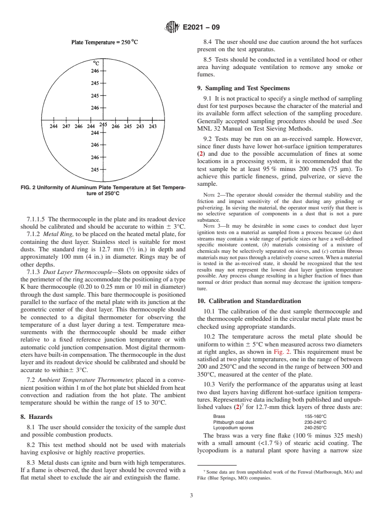 ASTM E2021-09 - Standard Test Method for Hot-Surface Ignition Temperature of Dust Layers