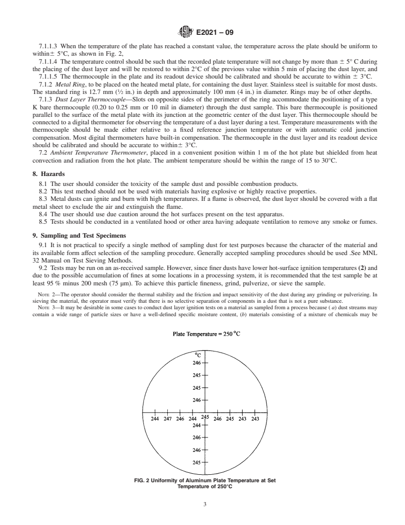 REDLINE ASTM E2021-09 - Standard Test Method for Hot-Surface Ignition Temperature of Dust Layers