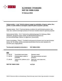 SIST EN 10088-3:2024 - Page 1 preview