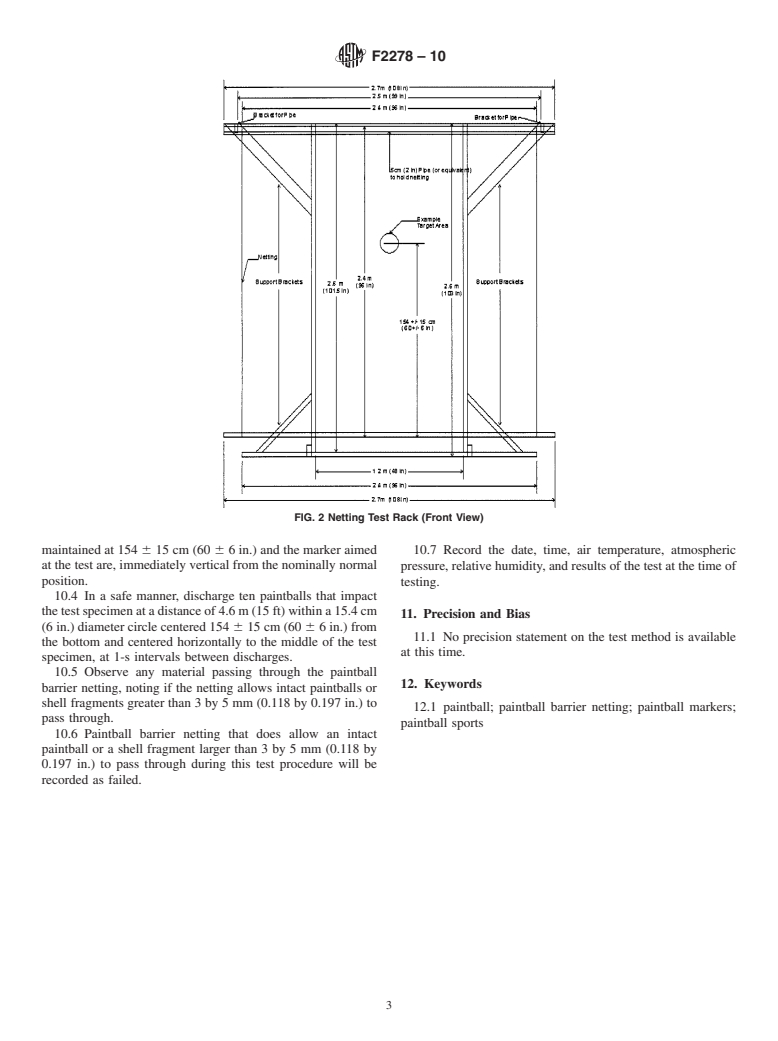 ASTM F2278-10 - Standard Test Method for Evaluating Paintball Barrier Netting