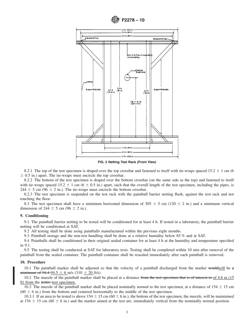 REDLINE ASTM F2278-10 - Standard Test Method for Evaluating Paintball Barrier Netting