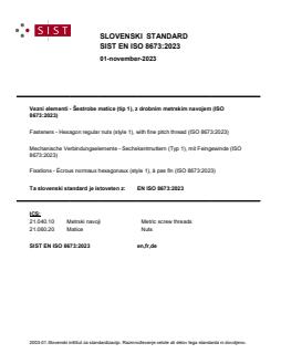 SIST EN ISO 8673:2023 - Page 1 preview