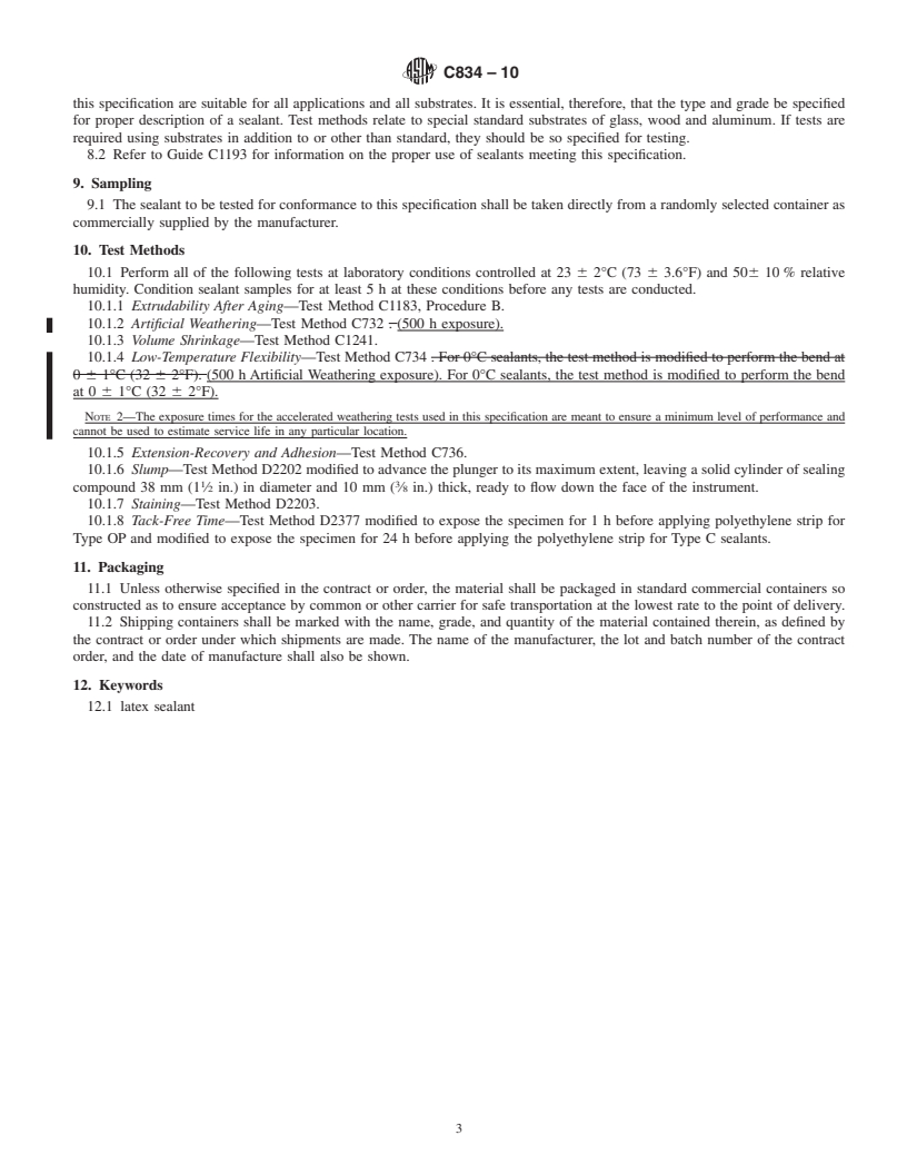 REDLINE ASTM C834-10 - Standard Specification for Latex Sealants