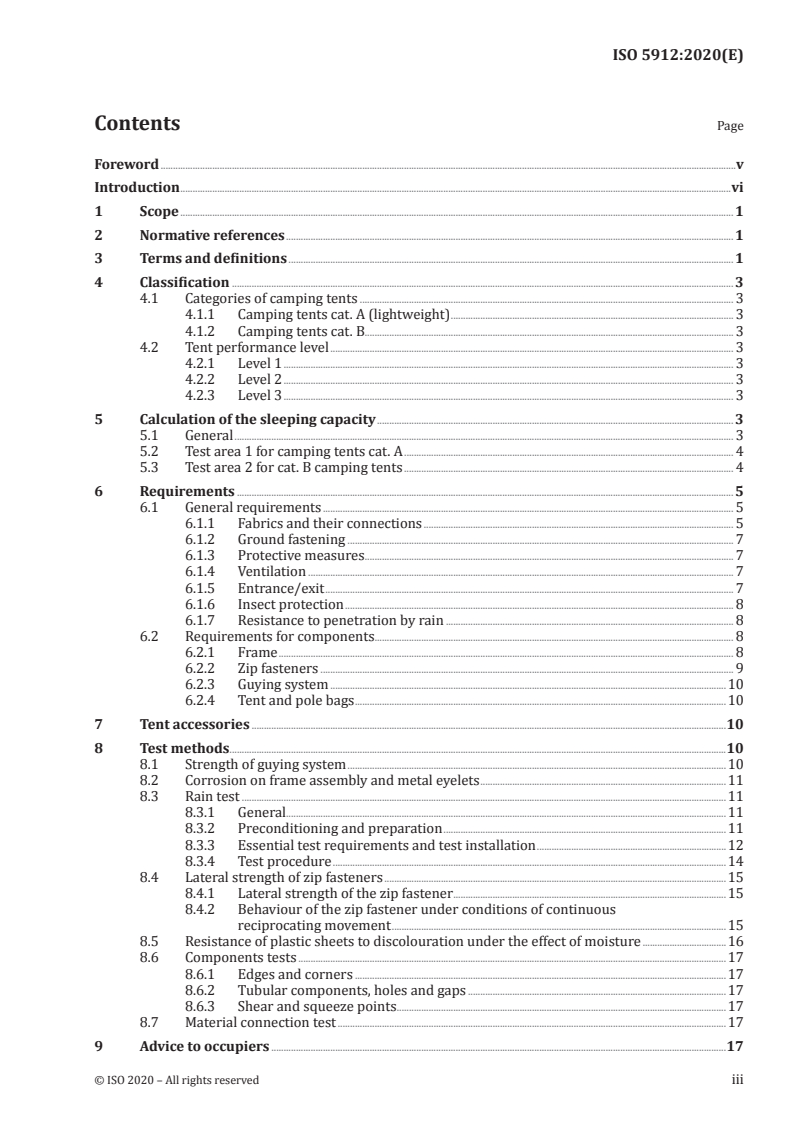 ISO 5912:2020 - Camping tents — Requirements and test methods
Released:3/16/2020