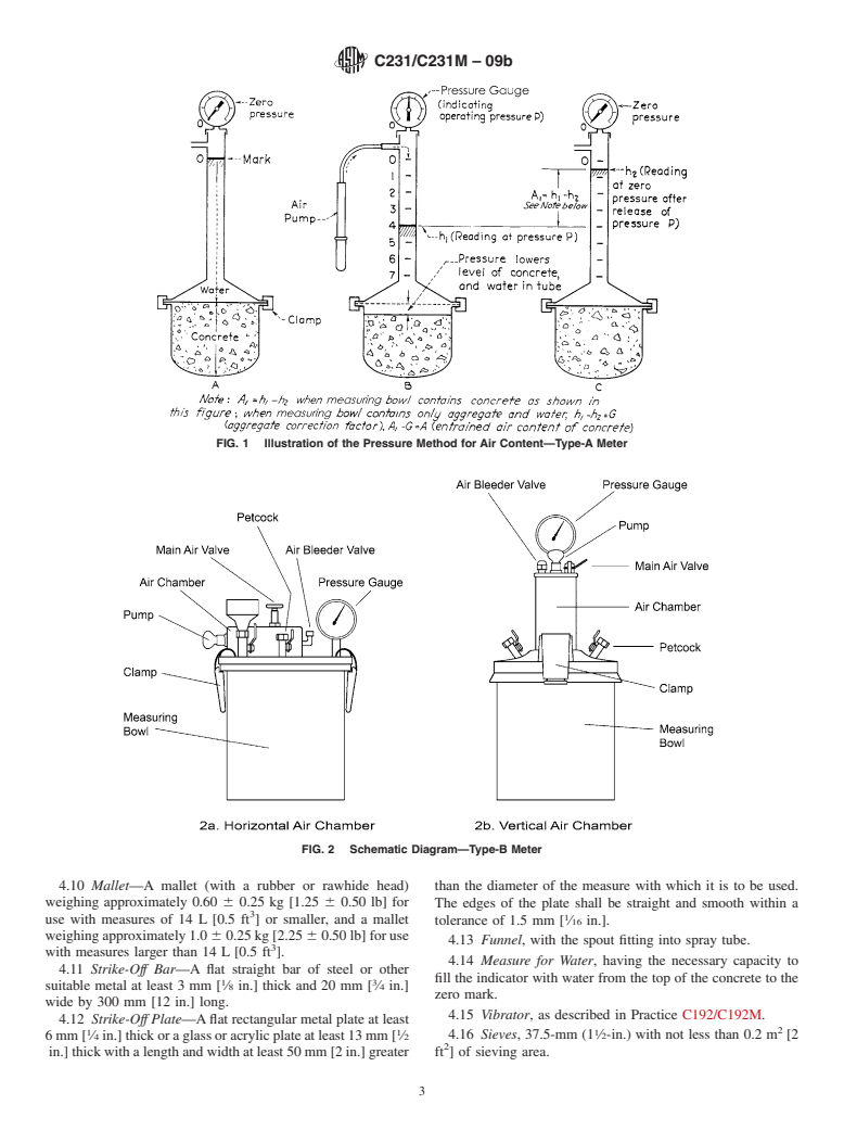 ASTM C231/C231M-09b - Standard Test Method for  Air Content of Freshly Mixed Concrete by the Pressure Method