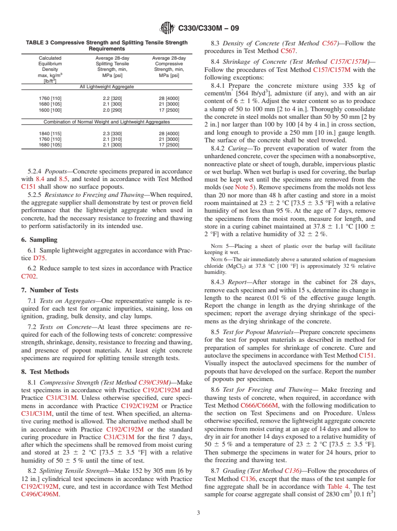 ASTM C330/C330M-09 - Standard Specification for Lightweight Aggregates for Structural Concrete