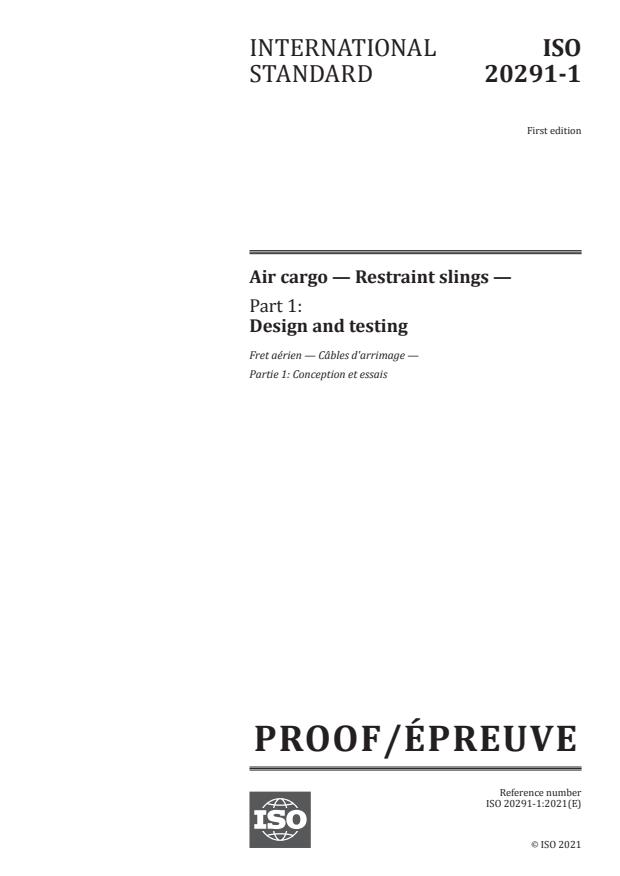 ISO/PRF 20291-1:Version 15-maj-2021 - Air cargo -- Restraint slings