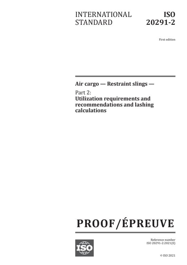 ISO/PRF 20291-2:Version 03-apr-2021 - Air cargo -- Restraint slings