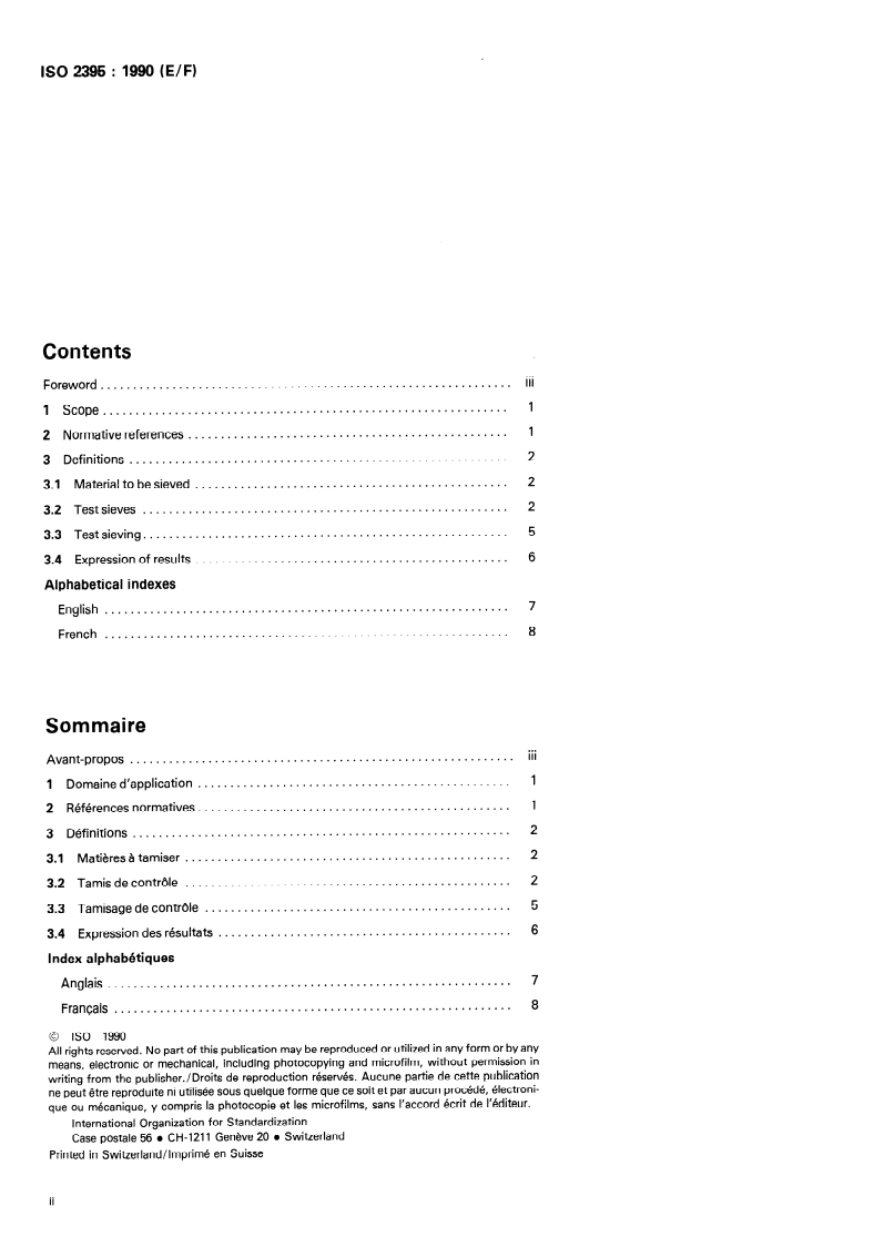 SIST ISO 2395:2000 ISO 2395:1990 - Test sieves and test sieving — Vocabulary
Released:11/22/1990 - Page 2 preview