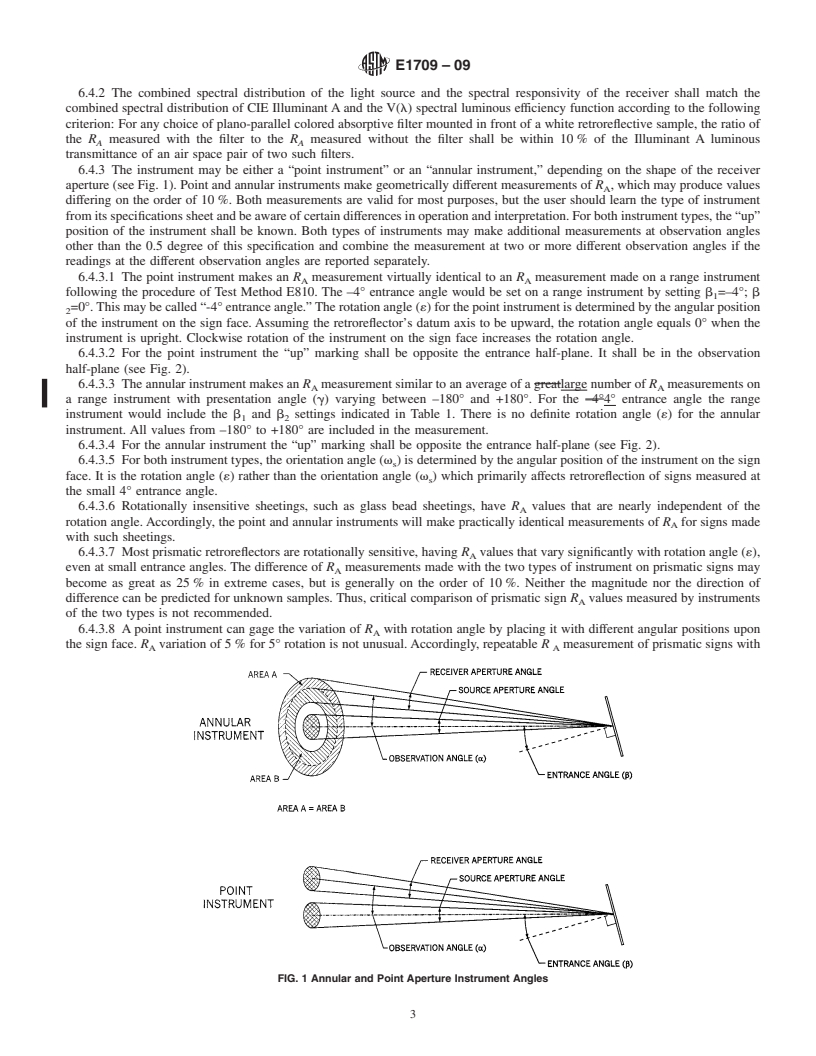 REDLINE ASTM E1709-09 - Standard Test Method for Measurement of Retroreflective Signs Using a Portable Retroreflectometer at a 0.2 Degree Observation Angle