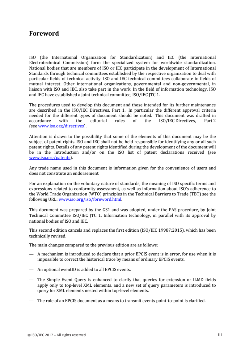 ISO/IEC 19987:2017 - Information technology — EPC Information Services (EPCIS) Standard
Released:10/4/2017