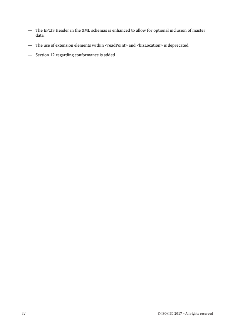 ISO/IEC 19987:2017 ISO/IEC 19987:2017 - Information technology — EPC Information Services (EPCIS) Standard
Released:10/4/2017 - Page 4 preview