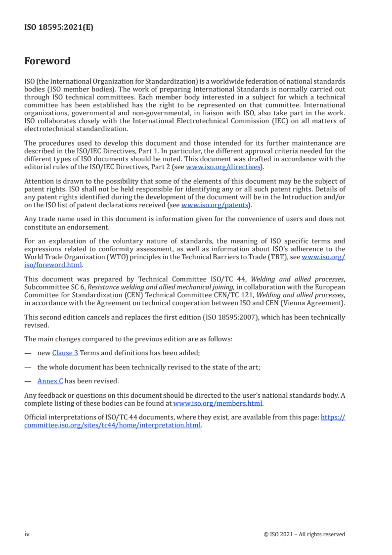 ISO 18595:2021 ISO 18595:2021 - Resistance welding — Spot welding of aluminium and aluminium alloys — Weldability, welding and testing
Released:1/26/2021 - Page 4 preview