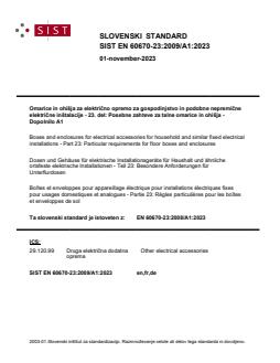 SIST EN 60670-23:2009/A1:2023 - Page 1 preview